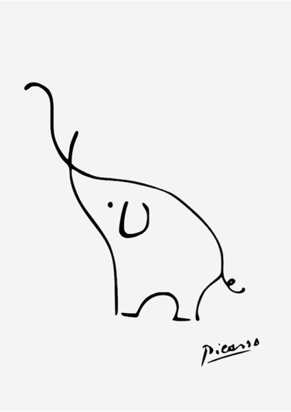 Basit Çizim Pablo Art Line Poster Tablo Ahşap Poster Dekoratif