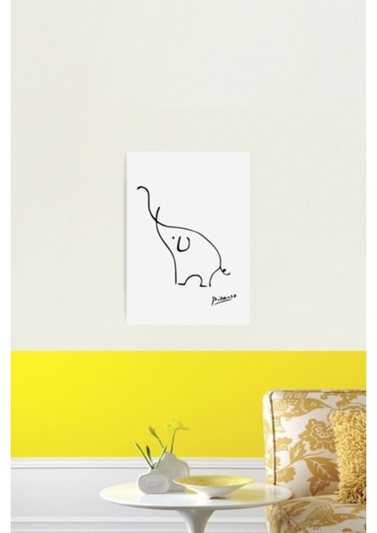 Basit Çizim Pablo Art Line Poster Tablo Ahşap Poster Dekoratif