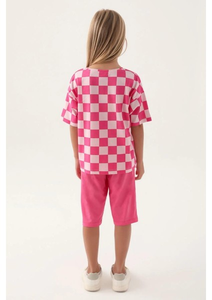 U.s. Polo Assn Lisanslı Plaid Toz Pembe Kız Çocuk Kapri Takım indirimleri