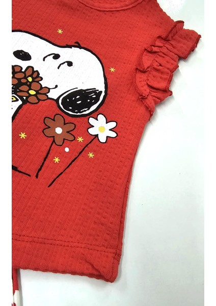 Snoopy Kız Bebek Şortlu Takım