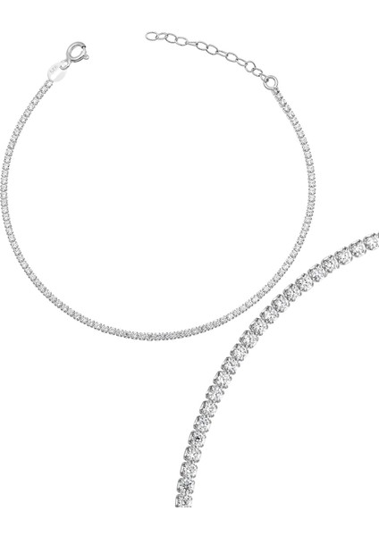 Silver 925K Gümüş 1,5 mm Su Yolu Bileklik
