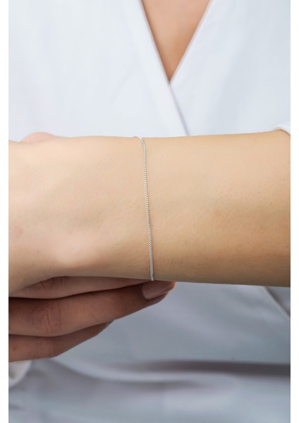 Silver 925K Gümüş 1 mm Gurmet Zincir Bileklik fiyatları
