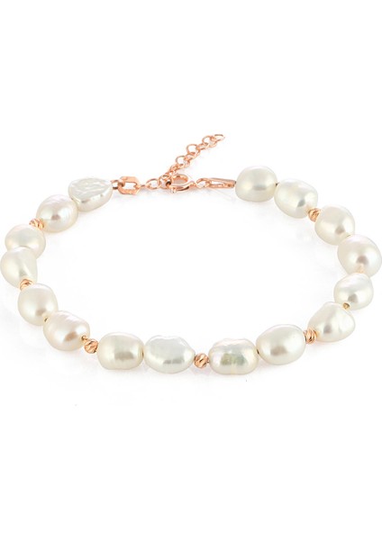 925K Gümüş Organik Inci Dorika Toplu Bileklik