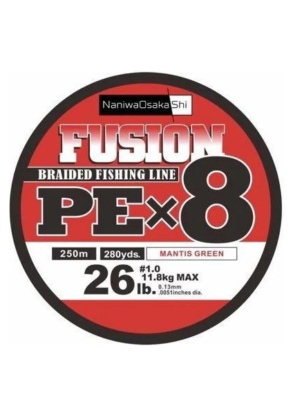 Naniwa Osaka Shi Fusion 8x Pe Braided Fishing Line 250M Ip Misina