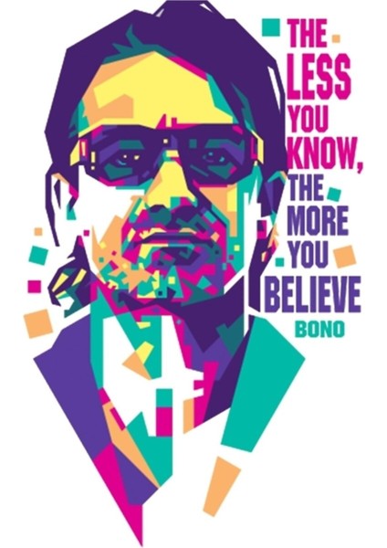 Bono U2 Tablo Ahşap Poster Dekoratif