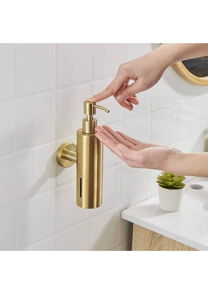 Duvara Monte Paslanmaz Çelik Sıvı Sabunluk Şampuanlık Banyo Tuvalet Rustik Gold Dekoratif Eskitme