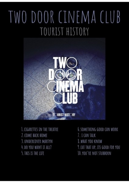 Two Door Cinema Club - Turist Tarihi - Albüm Tracklıst Logo Tablo Ahşap Poster Dekoratif