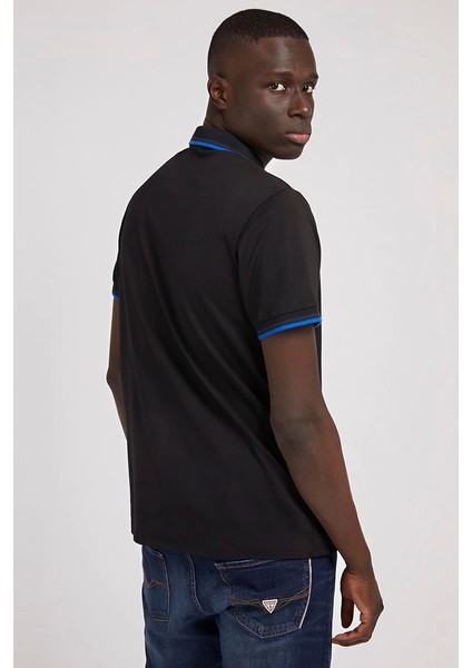 Erkek Ss Sports Pique Polo Yaka Siyah T-Shirt