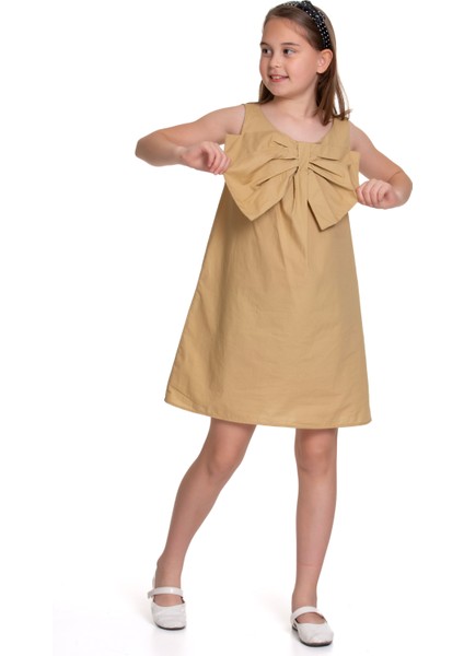 Kız Çocuk Fiyonk Detaylı Askılı Rahat Kesim Elbise fiyatları