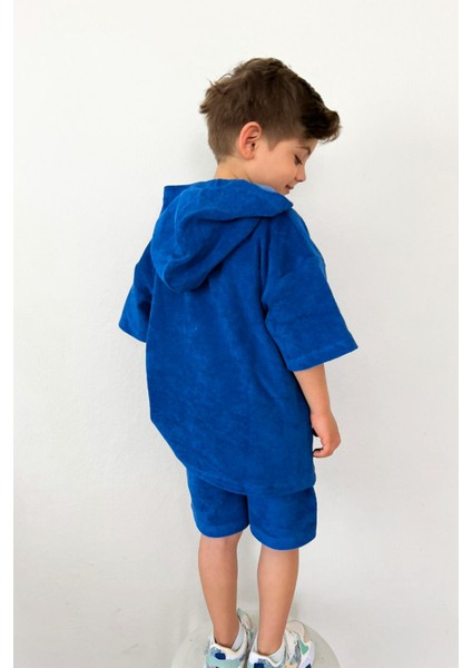 Erkek Çocuk Kapüşonlu Havlu Kumaş 2'li Takım modelleri
