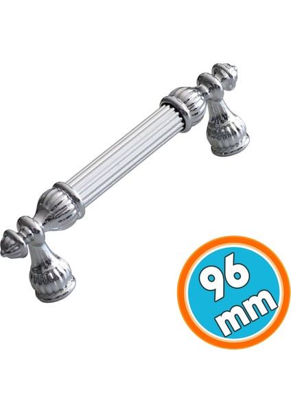 Kulp Metal Mobilya Dolap Çekmece Kapak Mutfak Kulpları Kulbu Dolabı Kulpu 96 mm Krom Renk