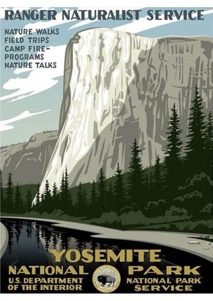 Yosemite Seyahat Posteri Tablo Ahşap Poster Dekoratif