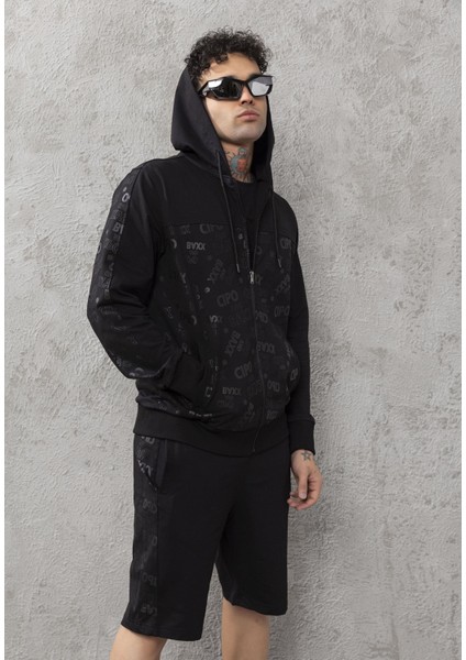 CL564 Marka Logo Baskılı Marjinal Kapşonlu Erkek Sweatshirt modelleri