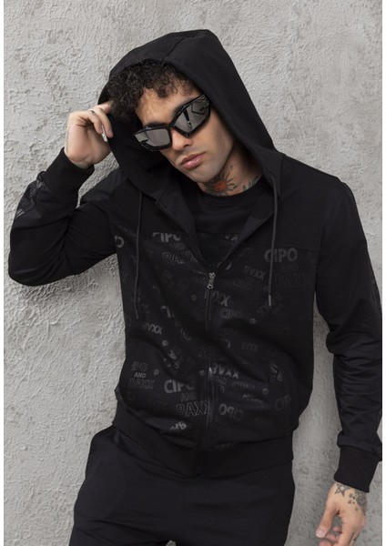 CL564 Marka Logo Baskılı Marjinal Kapşonlu Erkek Sweatshirt indirimleri