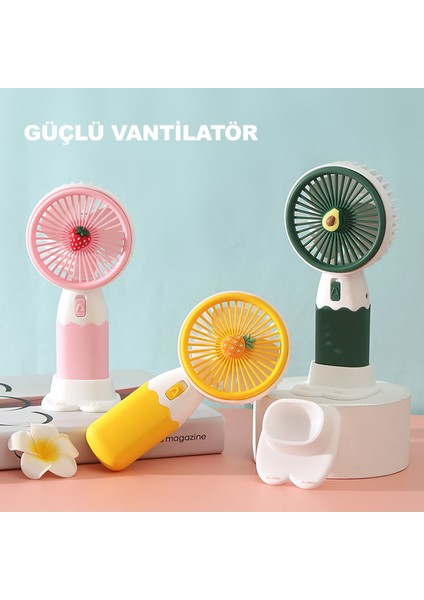 Mini Fan Vantilatör Masaüstü Taşınabilir Vantilatör Telefon Stantlı 2si 1 Arada Vantilatör Mini Fan