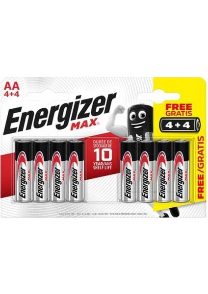 Max Aa Lr6 4+4 Kalın Pil