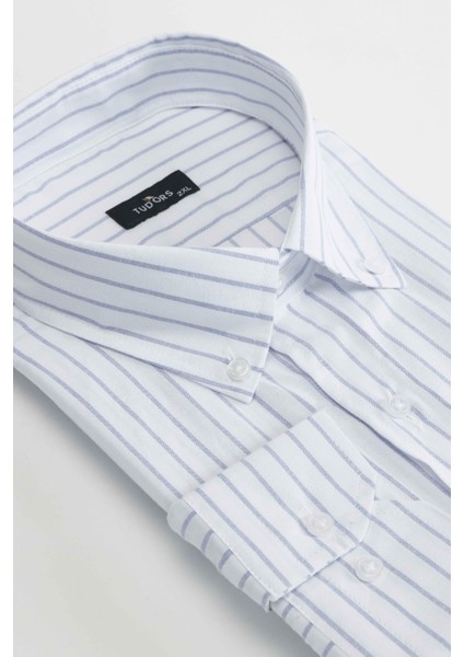 Battal Boy Büyük Beden Çizgili Erkek Gömlek