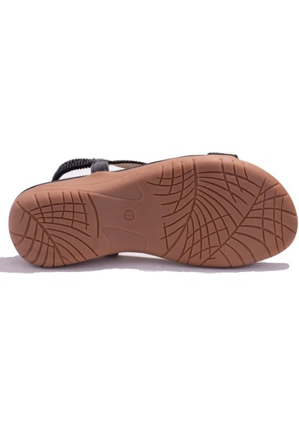 DZA07-74136903 Siyah Günlük Ortopedik Kadın Sandalet