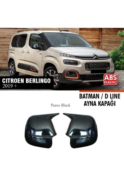 Citroen Berlingo Yarasa Batman Ayna Kapağı Plastik 2019+ Parlak Siyah