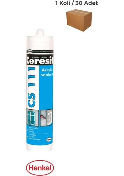 CS111 Beyaz (White) Silikonize Akrilik Mastik 240 Ml.henkel