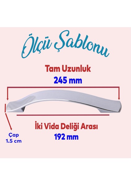 Metal Kulp Mobilya Mutfak Dolabı Çekmece Dolap Kapak Kulpu Kulbu 192 mm Krom fiyatları