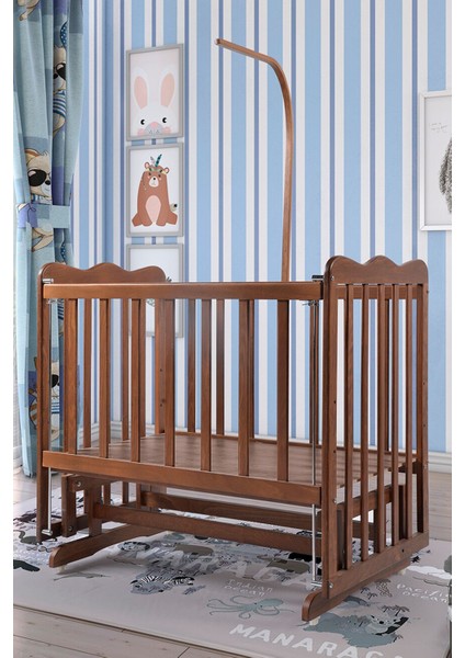 Ceviz Anne Yanı Beşik Karyola 60X100 fırsatları