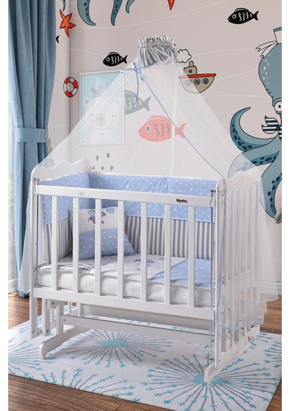 Beyaz Anne Yanı Beşik Karyola 60X100