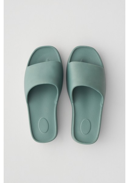 Simi Mavi Yüksek Taban Platform Eva Plaj Yazlık - Günlük Terlik