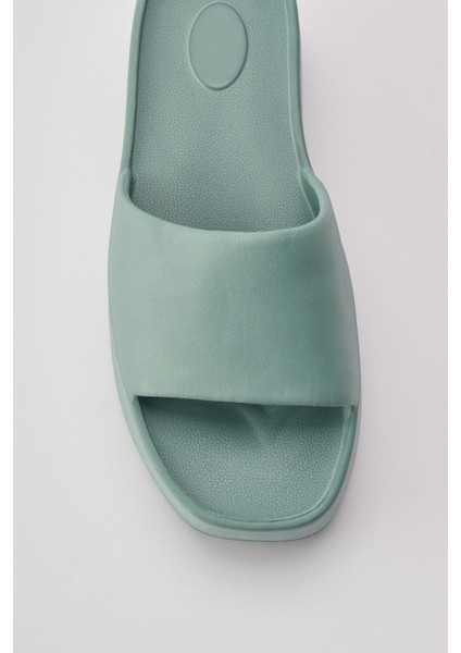 Simi Mavi Yüksek Taban Platform Eva Plaj Yazlık - Günlük Terlik fırsatları