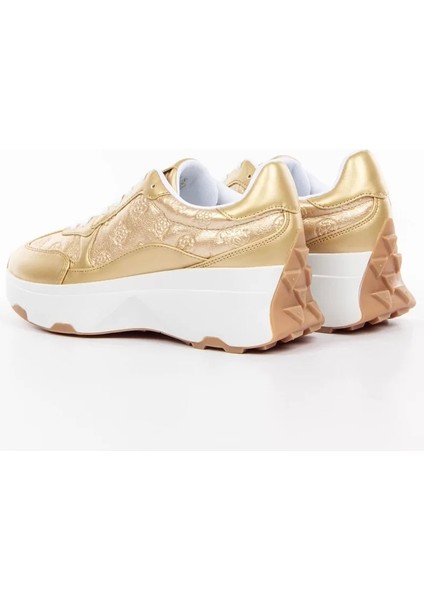 Kadın Logolu Gold Sneaker