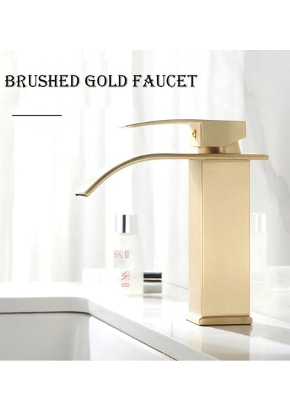 Banyo Lavabo Bataryası Şelale Mat Gold Modeli Yeni Tasarım Ürünü 7 Yıl Güvenceli modelleri