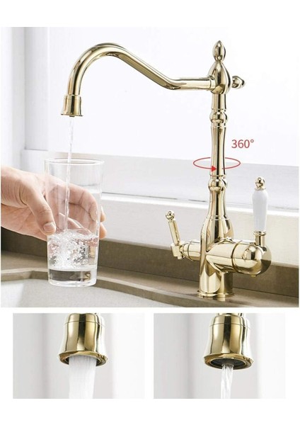 Mutfak Evye Bataryası Dual Flow Su Arıtma Çıkışlı Bide Fiskiyeli Altın Dore 7 Yıl Garantili Ithal fırsatları