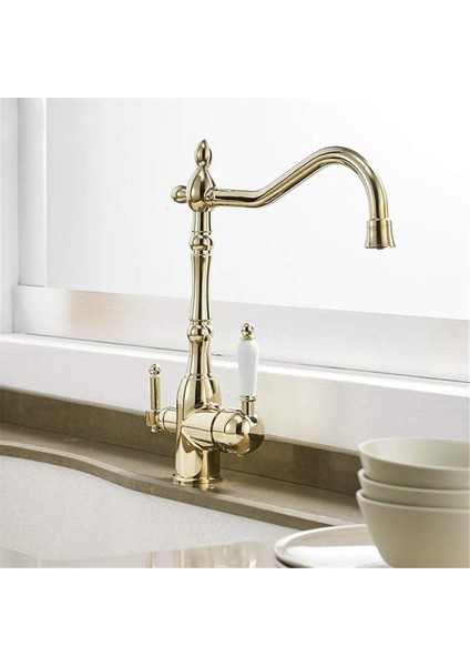 Mutfak Evye Bataryası Dual Flow Su Arıtma Çıkışlı Bide Fiskiyeli Altın Dore 7 Yıl Garantili Ithal indirimleri