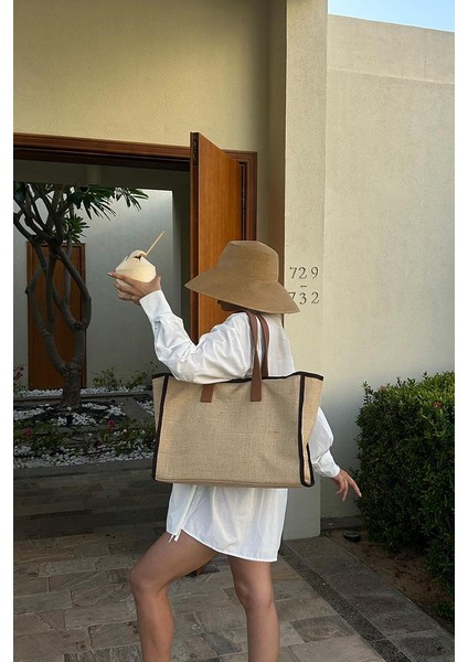 Arc x Large Hasır Kahverengi Tote Bag