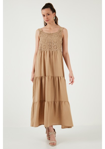 Relaxed Fit Volanlı Uzun Elbise Kadın Elbise 611EL010 indirimleri