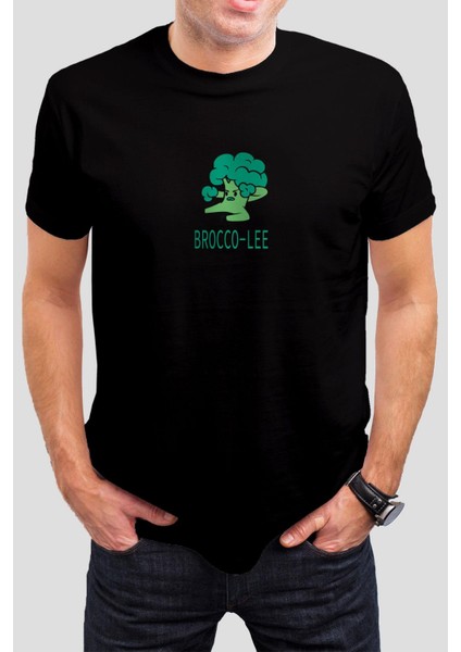 Broco - Lee Baskılı Siyah Unisex Tişört C361
