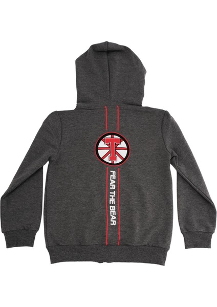 Fermuarlı Kapüşonlu Baskılı Sweatshirt Eşofman Takım