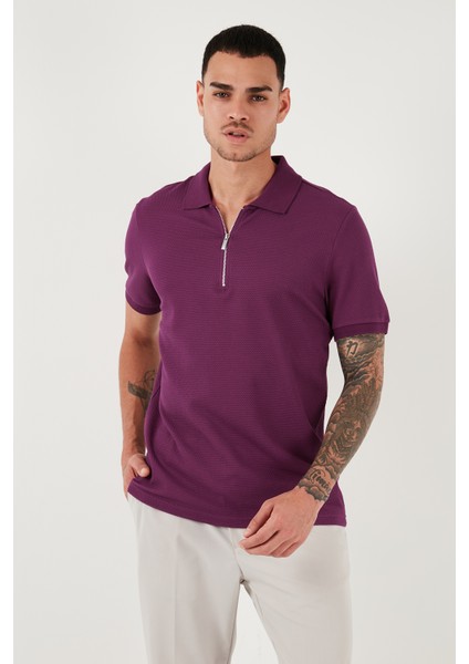 Pamuklu Regular Fit Fermuarlı Polo Yaka T Shirt Erkek Polo Yaka T Shirt 5902915