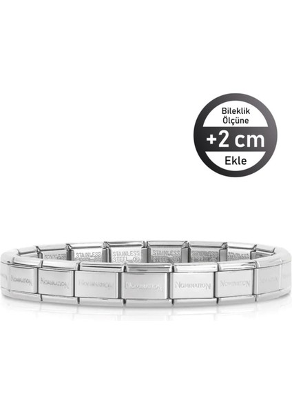Tekno Trust Çelik Italy Composable (Kişiselleştirilebilir) Klasik Paslanmaz Çelik Bileklik, Gümüş Rengi Gümüş D