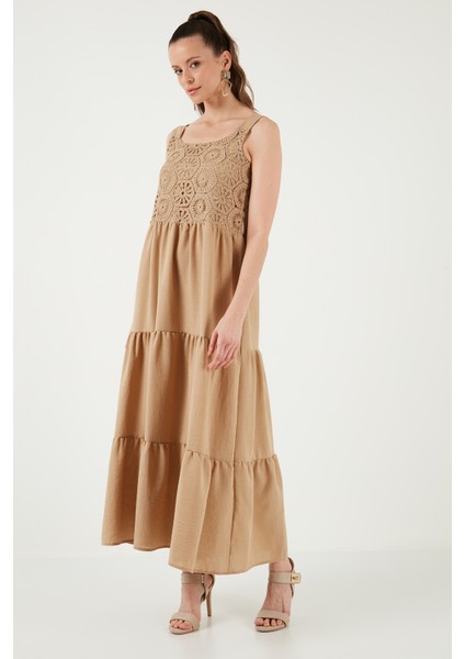 Relaxed Fit Volanlı Uzun Elbise Kadın Elbise 611EL010 modelleri