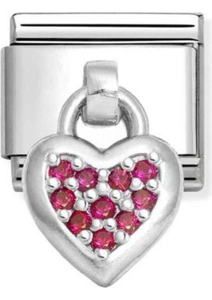 Tekno Trust Sembol Composable Classic Dekoratif Charm - Charm Semboller - Kırmızı Kalp - 925 Gümüş Paslanmaz Ç