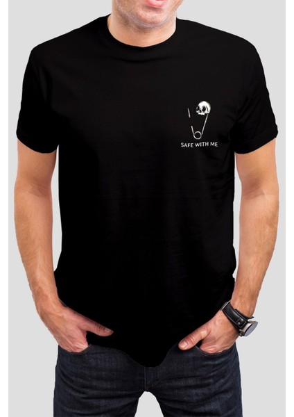 Safe With Me Siyah Unisex Tişört C591