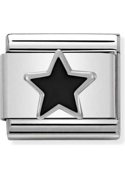 Tekno Trust Gri Composable Classic Symbols In Stainless Steel , Enamel And Silver 925 (05_BLACK Star) 1 Yıl 18