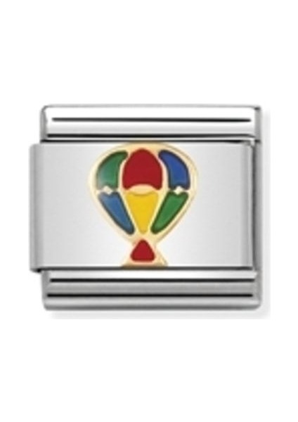 Tekno Trust 18 Ayar Composable Classic Tech In Stainless Steel With Enamel And 18K Gold Hot-Air Balloon Sarı 1