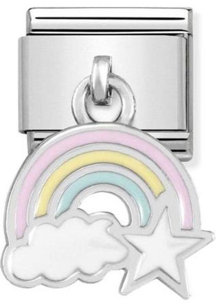 Tekno Trust 18 Ayar Composable Classic Charms Steel, 925 Sterling Silver And Enamel Rainbow Gümüş 1 Yıl
