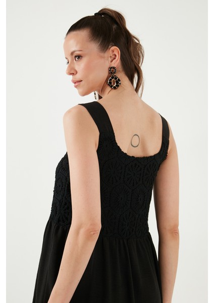 Relaxed Fit Volanlı Uzun Elbise Kadın Elbise 611EL010