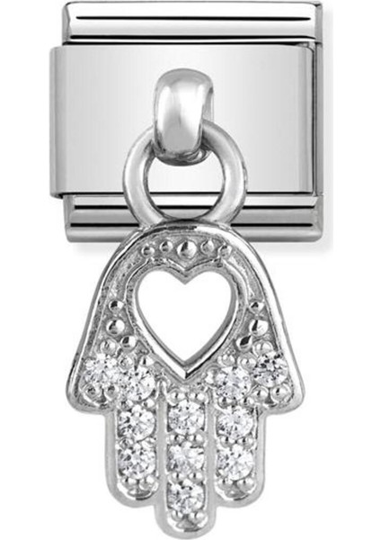 Tekno Trust Beyaz Composable Classic Charms Stainless Steel And 925 Sterling Silver Hand Of Fatima 1 Yıl 18 Aya