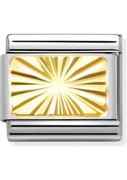 Tekno Trust 1 Yıl Composable Classic Dekoratif Link - Gravür - Elmas Plaka - (56 Diamond Coated) 18K Altın 18 A
