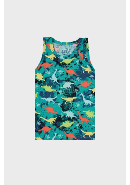 Desenli Streç Pamuklu Bisiklet Yaka Atlet Boxer 2'li Iç Giyim Takım Erkek Çocuk Takım 6651010 fiyatları