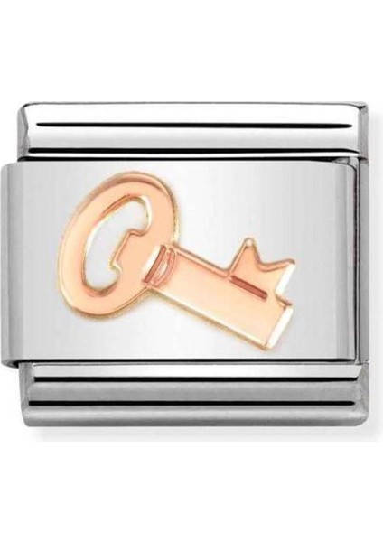 Tekno Trust 9 Ayar Composable Classic Dekoratif Link - Semboller - Anahtar - (48 Key) 9k Rose Altın 1 Yıl Pasla